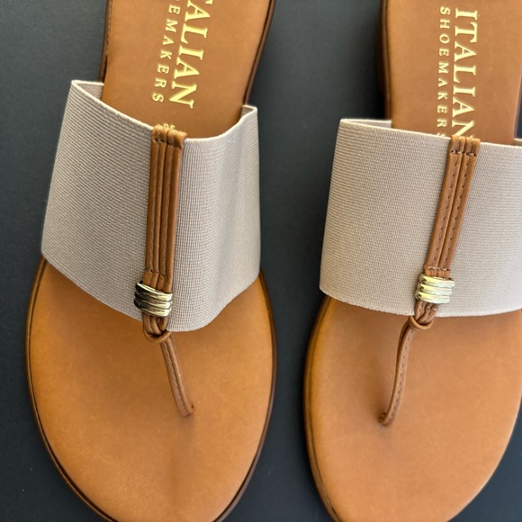 Italian Shoemakers Thong Sandals Brown/Tan Woman 8 - Picture 3 of 12